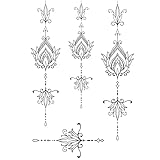 x3 Tatouage Éphémère motifs ornemental - 1 lot de 3 Feuilles de tatouage temporaire décoratif | Bras, épaule, dos, mollet, cuisse, jambe | Noir | Homme, Femme - TATTOO YOUR STYLE