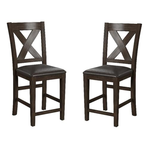 Hillsdale Furniture Spencer Dining Stools, set of 2, Dark Espresso (Wire brush)
