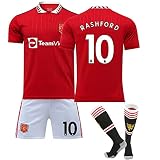 MUFC Trikot Set Heimtrikot für Erwachsene Kids,Trikot-Set Fußballtrikots 2022/23 Heim-/Auswärtstrikots von Manchester United, Nr.7/10/11/18/6 Sporttraining T-Shirts und Shorts für Erwachsene/Kinder