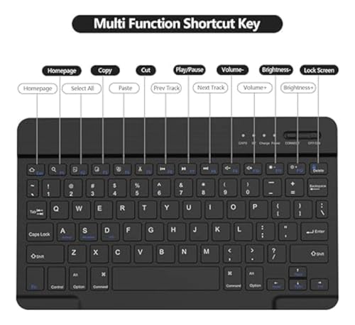 Capa Com Teclado Wifi Slim Ergonômico P/Samsung Galaxy Tab (Preto, S7/S8/S9/S9FE 11