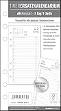 Timer Ersatzkalendarium A6 2023 - Bürokalender - Buchkalender A6 (9,5x17 cm) - Universallochung - 1 Tag 1 Seite - 352 Seiten - Alpha Edition