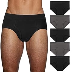 C:5 Pairs Black/Grey Mens Cotton Low Rise Briefs