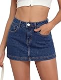Denim Skort Women Stretch Denim Mini Skirt for Women High Waist Denim Skirt Women Mini Jean Skirt Fashions Jean Skort