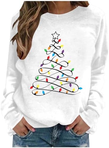 Christmas Shirts for Women Long Sleeve Casual Xmas Tree Graphci C...