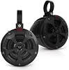 Pyle 4" Bocinas Bluetooth a Prueba de Agua para Todo Terreno - Sistema de Bocinas Amplificadas de 800W Pico para ATV/UTV, Carrito de Golf, Bote, Entrada Aux, para uso con Todos los Vehículos de 12V - PLUTV43BTA, Negro 2
