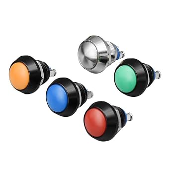 12mm Momentary Black Oxide Colour Head Metal Push Button Switch Spherical Car Motorcycle Modification Horn Doorbell SwitchBlue,Welding Pin