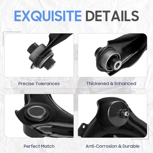 Image of Front Upper and Lower Control Arms w /Ball Joint, Outer Tie Rods Sway Bars Suspension kit Replacement for Accord 2003-2007(2.4L Gas Engine), Acura TSX 2004-2008 (12pc)