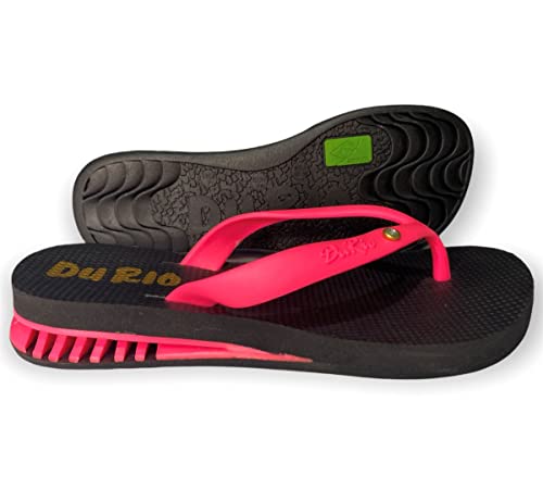 Chinelo Feminino Com Salto DuRio Air Para Esporão Fascite Plantar Ortopédico Vegano (Rosa, G, br_foo