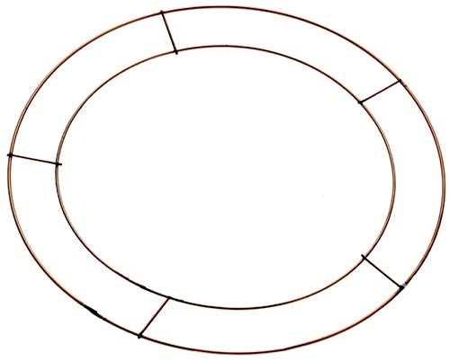 Muddy Hands Flat Copper Wire Wreath Making Ring Frame Christmas Xmas DIY Floral Craft (10, 16")