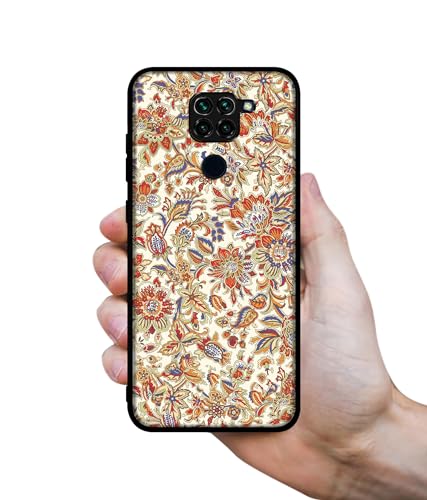 Image of Floral Design Premium 2D Printed Metal Back Case Cover for Mi Redmi Note 9 4G