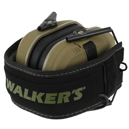 Walker's Razor Slim Shooter Electronic Hunting Folding Hearing Protection Earmuffs W/ Noise Reduction And Sound Amplification, Green Patriot (2 Pack) #TOP30