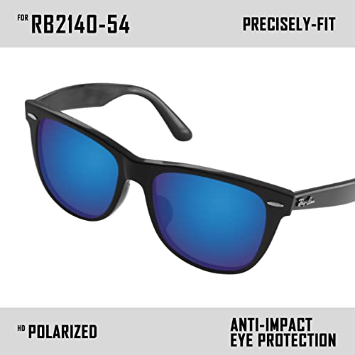 Image of TRUSHELLPolarized Replacement Lenses for Ray-Ban Wayfarer RB2140 54mm Sunglass Navy Blue - Polarized