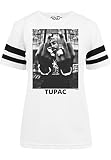 Mister Tee Damen Ladies 2Pac Stripes Tee T-shirts, White, S