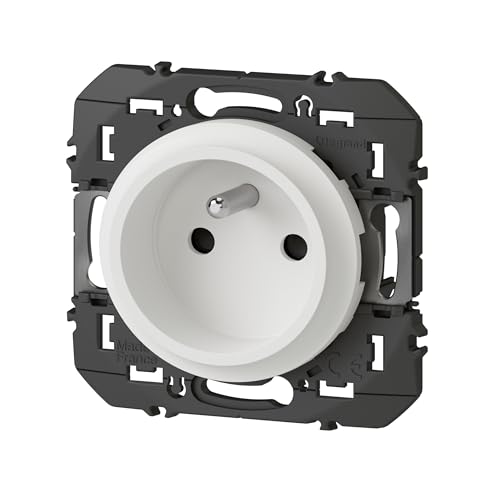 Legrand 600328 Prise de courant easyréno 2P+T faible profondeur dooxie, 16A, finition blanc