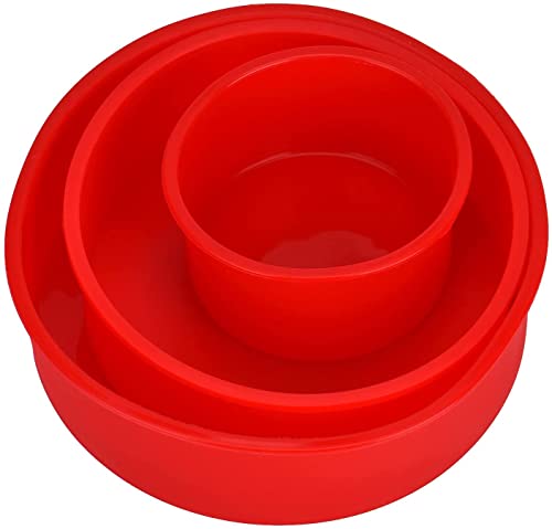 Miniatura 3 de Queta Molde De Silicona Hornear Redondo 3 Piezas Moldes De Panadería Flexible Y Antiadherente Pan Tostadas Pastels 20 Cm 15.5 Cm 10.5 Cm