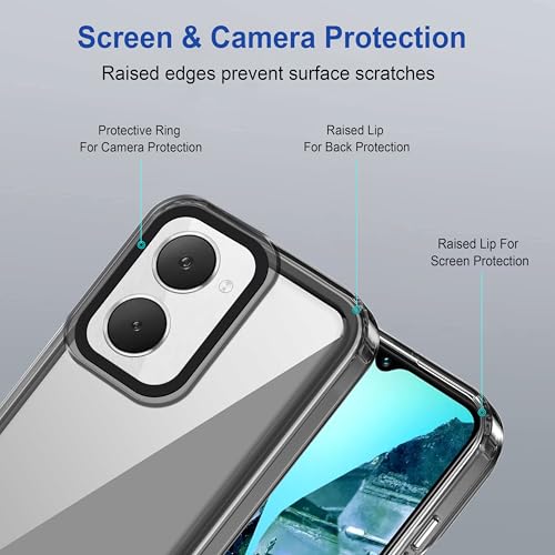 Image of amazon basics Back Case Cover for Vivo Y18e | Compatible for Vivo Y18e Back Cover | Case Cover with Camera Protection | (TPU + PC | Translucent Black)