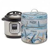 Pressure Cooker Covers The Beach Is My Happy Place Electric Rice Cooker Cover Small Appliance Cover Starfish Stripes 3QT Pot Dust Cover Air Fryer Protector with Pockets & Handle