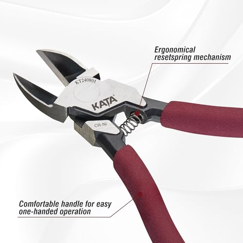 Image of KATA Side Cutters Pliers for Wire: 6 Inch Sharp Flush Cutter Clean Cut Wire Cutter for Crafting - Wire Snips for Copper Electronics Floral Jewelry Models - Electricians DIY Projects