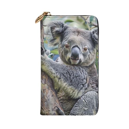 Koala Printed Long Wallet for Women Men Cute PU Leather Wallet with Coin Purse and Credit Card Holder2