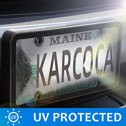 Tinted License Plate Covers Smoked Unbreakable Frame Shield Combo Fits Any Standard Us Plates,Novelty Bubble Design Covers - Screws Included #TOP4