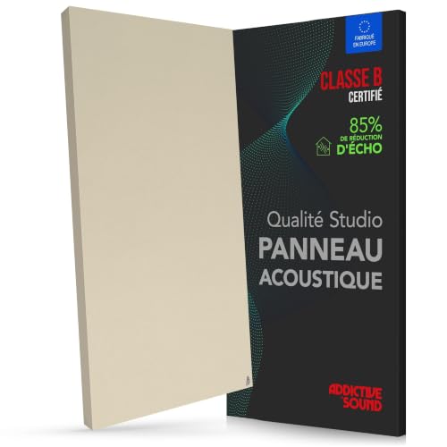 Addictive Sound Panneau Acoustique Mural Premium 100x50x6 cm, Beige