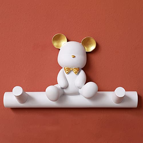 SDFGO Blanco Decorate Perchero De Pared 2 Ganchos para Ropa, Sombreros, Bolsos En Entrada, Baño, Vestidor Cover