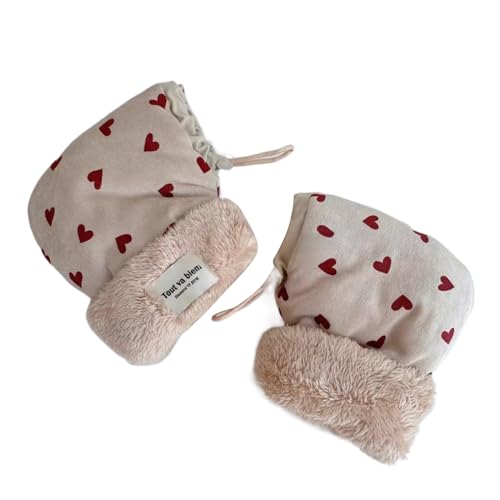 nuanzhiyuan Guantes de invierno gruesos multiusos con forro de felpa suave, guantes cálidos y prácticos para el manillar para niños para exteriores