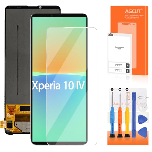 AGCUT Original for Sony Xperia 10 IV Screen Replacement for Sony Xperia 10 IV LCD Display Touch Screen XQ-CC54, XQ-CC72 LCD Digitizer Assembly Repair Parts