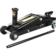 3 Ton6,600 lb Hydraulic Floor Jack - Heavy Duty Service Trolley Jack with Extra Saddle - Low Profile Design for SUVs & Extended Height Trucks - Black, T83006