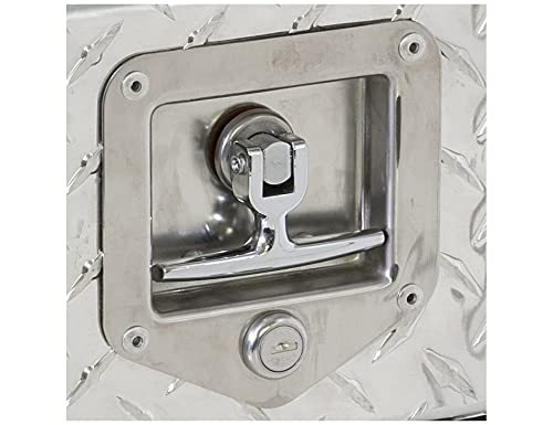 Image of Buyers Products L8815 T-Handle Latch, 2 Pack, Locking Single Point Latch with Gasket & 2 Keys, Polished Stainless Steel, for Truck Bed Tool Boxes, Trailer Doors, RVs, Campers, Truck Cap Latch