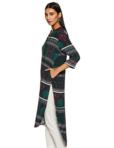 Image of Amazon Brand - Tavasya Women's Rayon Solid Regular Kurti