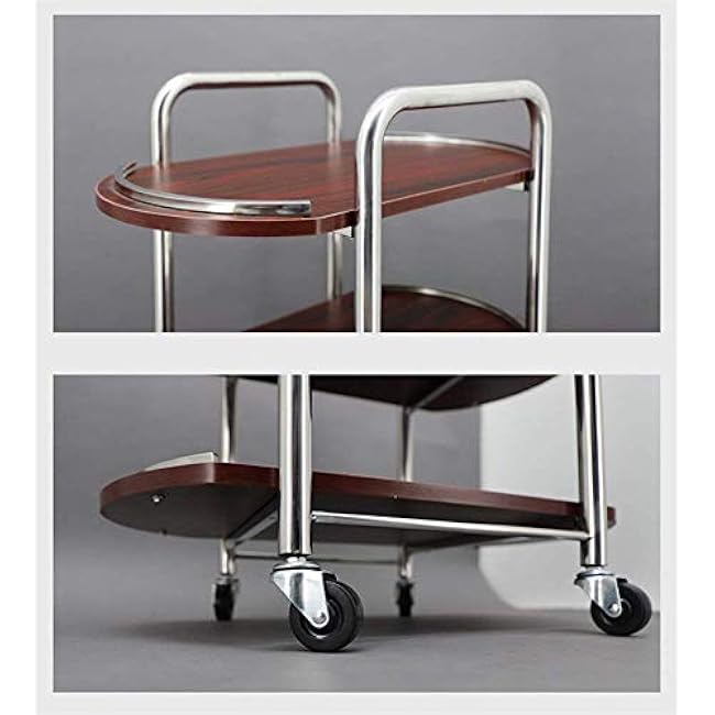 Mobile Storage Rack Trolley/ 3 Tier Kitchen Serving Trolley/Large Shelves with Wheel/Wine Cart/Tea Cart/Dining Cart/Bar Rack 60 * 35 * 75Cm,-WUDQ4n6I