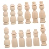 DIKACA 12 Piezas De Juguetes De Pintura para Niños Figuras De Madera Sin Terminar Personas con Clavijas Simples Muñecas con Clavijas Sin Terminar Muñecas con Clavijas De Graffiti