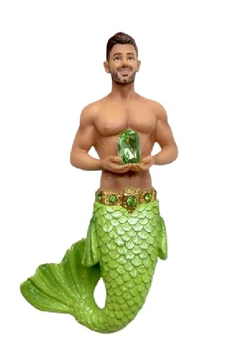 December Diamonds 55-55496 August Peridot Merman Ornament 4.5 Inches