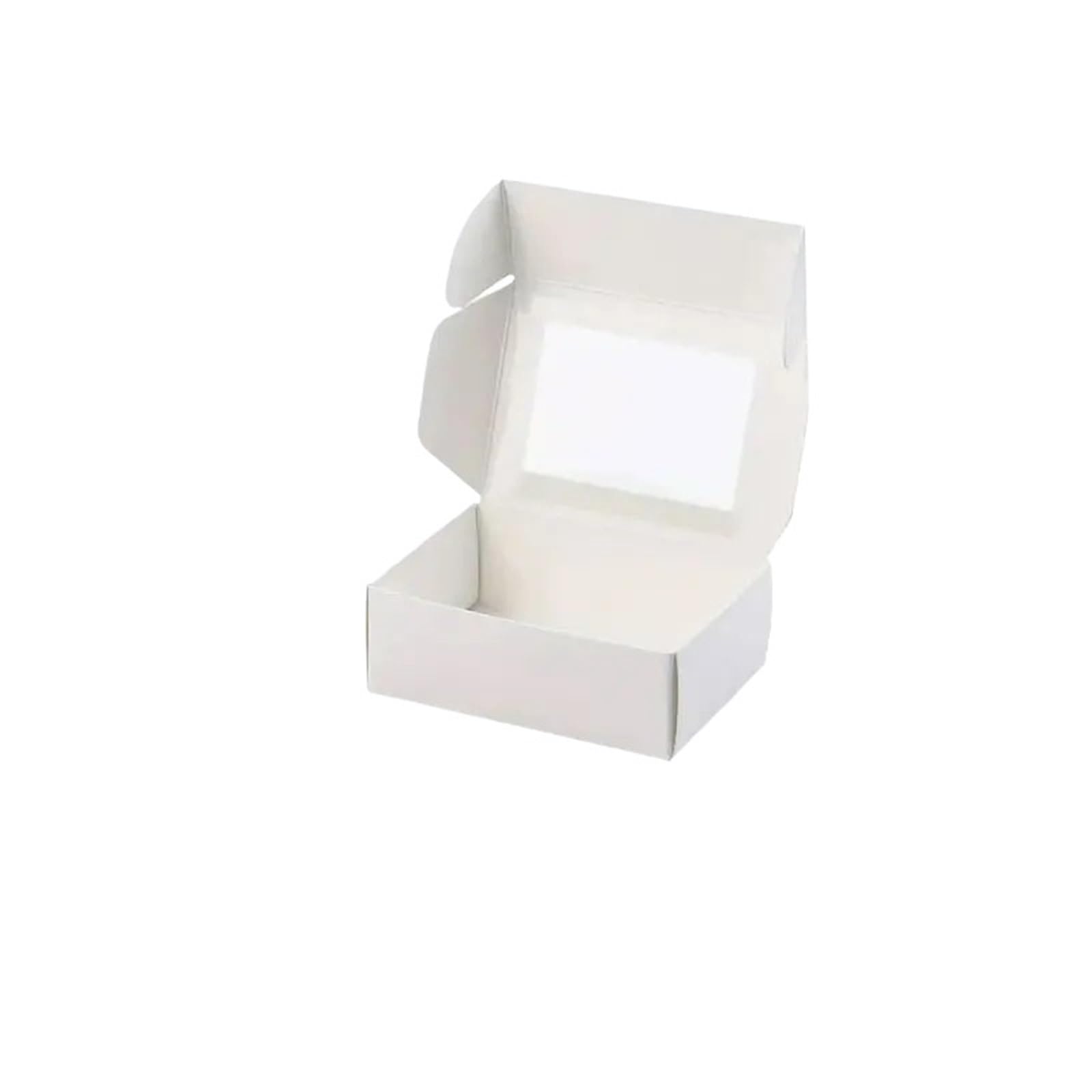 XPJYUA Bakery Boxes with Clear Window 10pcs Square Cake Carriers Clear Windows, White Paper Boxes For Pies, Donuts, Muffins, Chocolates, Ideal For Weddings, Parties(WHITE)