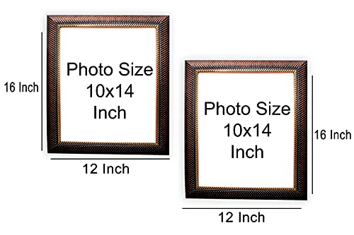 Image of Photo frame 10x14 Inch set of 2 Chatai Brown Color flexiable Glass (acrylic) & synthetic wood customized Modern Collage Photo Frames for Wall Hanging