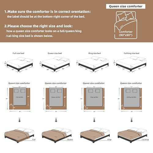 Image of Litanika Burnt Orange Queen Comforter Set, 3 Pieces Terracotta Tufted Boho Farmhouse Bedding Comforter Sets, Lightweight Fluffy Comforter Bed Set for All Season (90x90In Comforter and 2 Pillowcases)