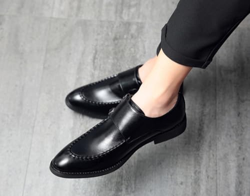 Double Monk Strap Shoes Men Formal Business Loafer Dress Shoes Classic Retro Lightweight Leather Slip On Comfort Wear Low Heel Pointed Cap Toe Buckle Pull-on Oxfords Casual Elegant Work Office Wedding3