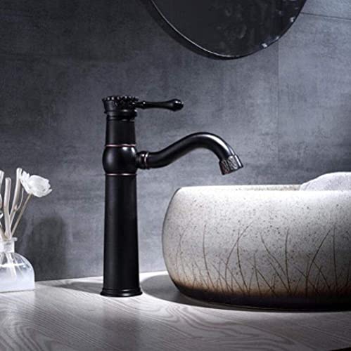 Robinet de salle de bains en laiton à poignée unique avec mitigeur eau chaude froide