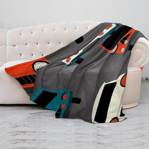 Couverture polaire en microfibre légère, design vintage premium