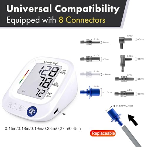 CareLiving Small Blood Pressure Cuff, 5.5 \"-9.5\" (14-24cm) Small Cuff, Compatible with Most Brands BP Monitors, with 8 Connectors (BP Cuff Included Only)