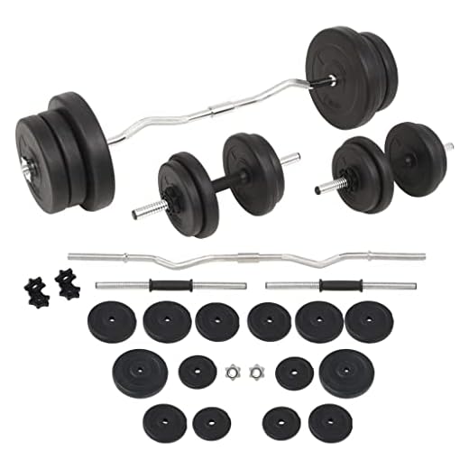 vidaXL Skivstång och hantlar set 60 kg