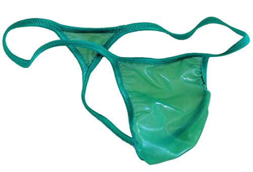SWIC Men's G String Thong Rubber Latex Lite .20MM (Extra Large, Green)