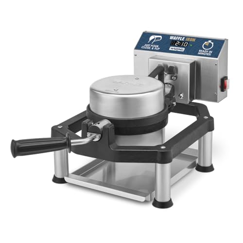 Waring Heavy-Duty Cast-Iron Belgian Waffle Maker, 30 Waffles per Hour, High-Volume Chains, Continental Breakfasts and Ice Cream Shops, WWHD500