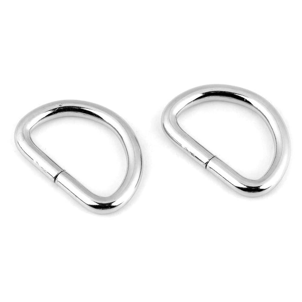 SolaDirect 10 x 10 mm D Rings Buckles for Webbing Strap, Metal, Silver