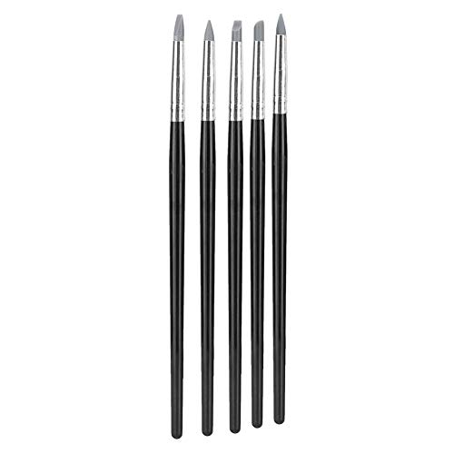 Versatile 5-Piece Clay Sculpting Tool Set with Comfortable Grip - Silicone Head Shapers for Detailed Clay, Paper Clay, and Ceramic Crafts - Lightweight and Sturdy for Artists