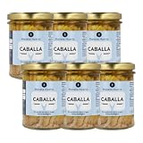 PLANETA HUERTO | Pack 6x Caballa en Aceite de Oliva Virgen Extra 190 g, Conserva Ecológica Artesanal - Caballa en Conserva Rica en Omega‑3 DHA, Fuente de Proteína Natural y Sabor Mediterráneo
