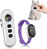 Ultra-Small Cat Shock Collar, Ultra-Light & Thin Cat Training Collar with 1300ft Remote (Purple)