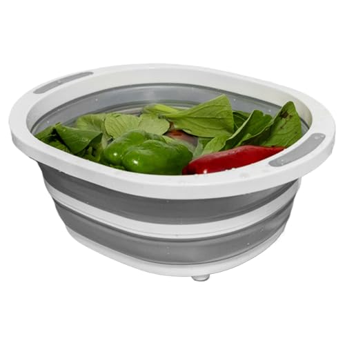 Tabla De Cortar Para Acampada | Tabla De Cortar Plegable - con Tapa Cestillo de Lavado y Escurrido de Verduras 9L para Fregadero de, Viajes Largos, Exteriores, Restaurante, BBQ