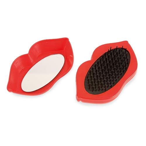 DISOK - Cepillo espejo "KISS". Originales espejos y cepillos para bodas, bautizos, comuniones, eventos, fiestas (50)